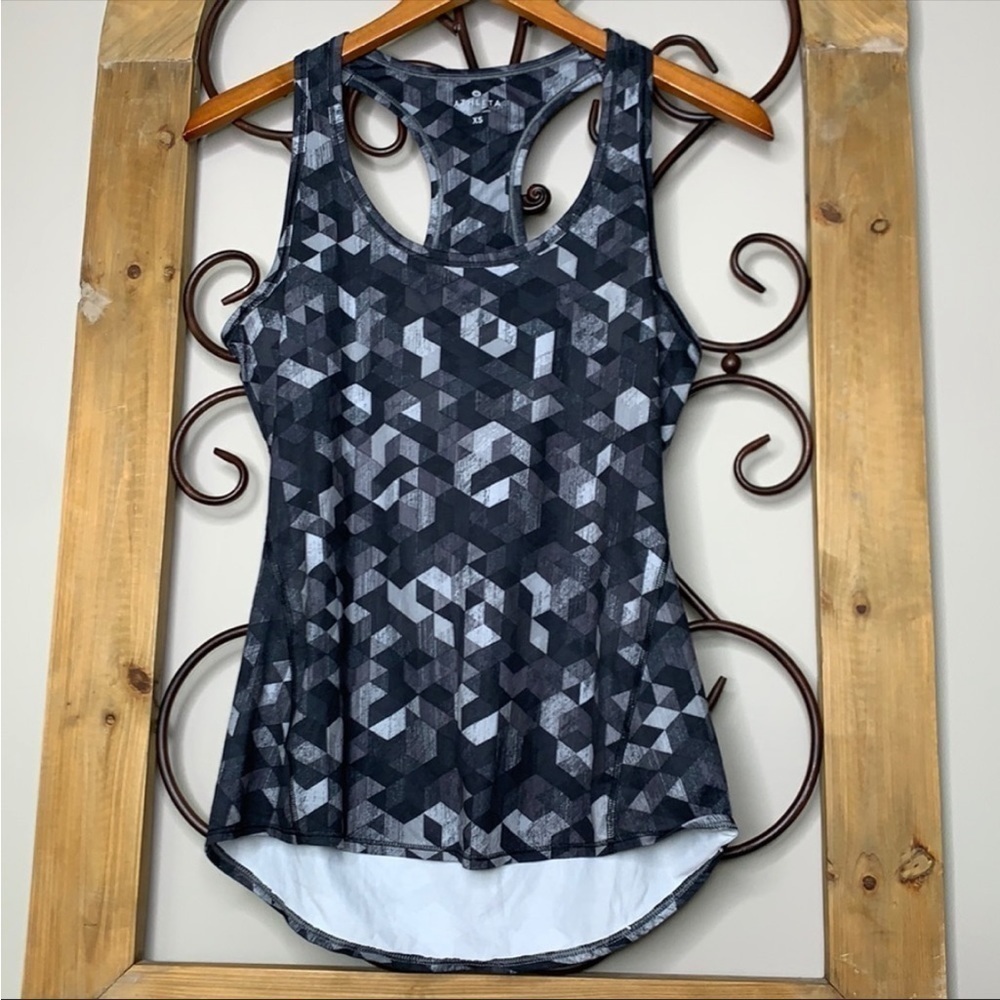 Athleta Chi Racerback Tank Top Geometric Print